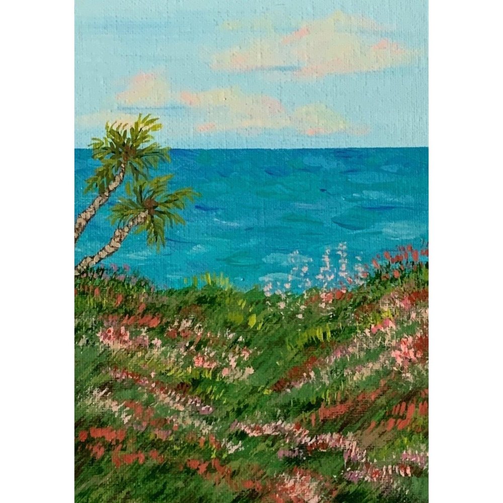Pink Tropical Paradise Original Acrylic Painting